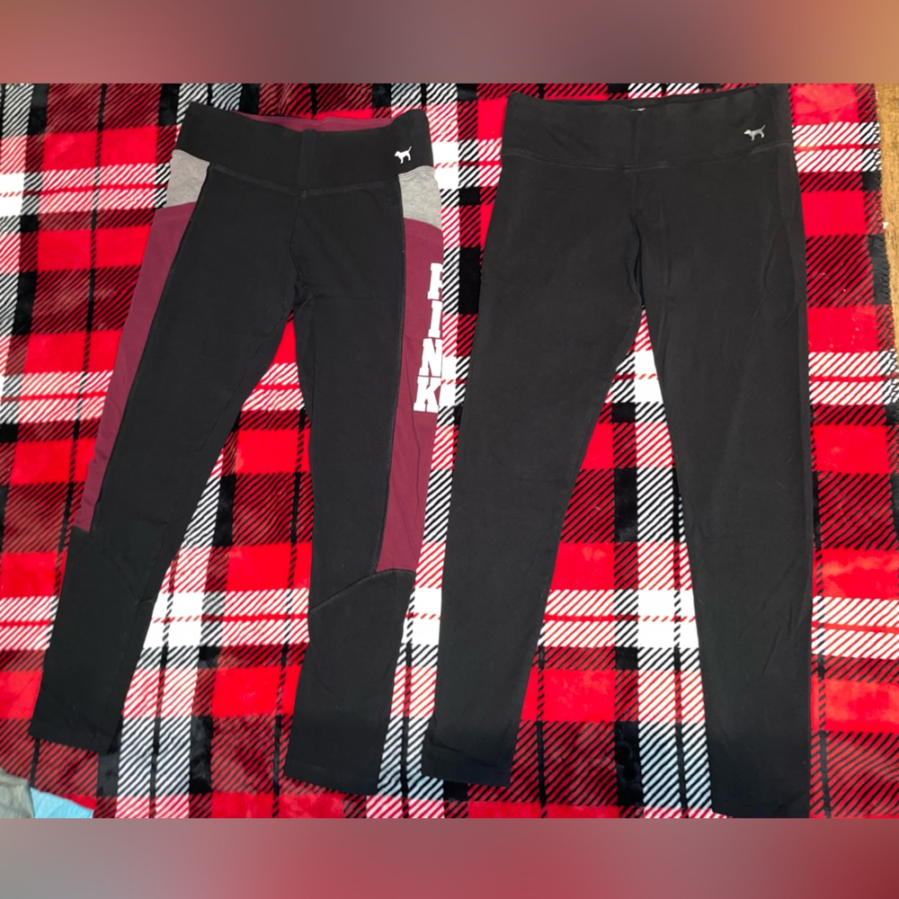 2 pairs Women’s size Medium Inseam 25 Inches Victoria Secret Pink leggings